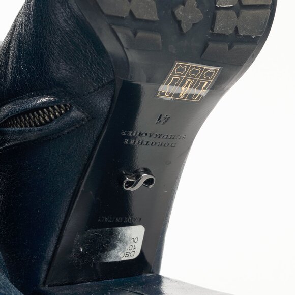 Dorothee Schumacher Dark-Blue Quilted Crackled-Leather Ankle Boots - Picture 5 of 10